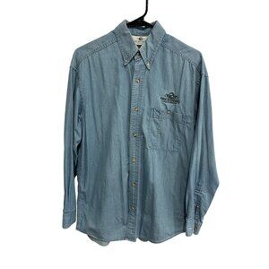Gear For Sports The Breakers Palm Beach Embroidered Chambray Shirt Blue Sz Small